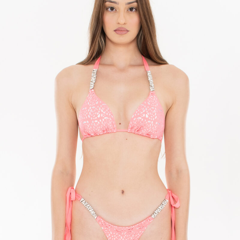 SILVER PEACHY TRIANGLE TOP